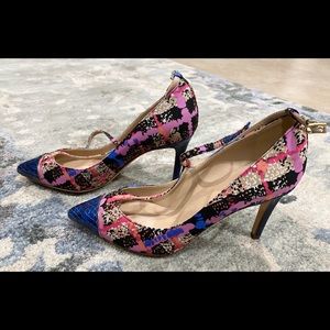 RARE J. Crew Everly Multi color T Strap Pumps